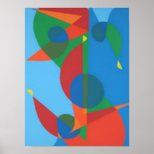 Abstract Sleutel Blauwe Harmonie Print