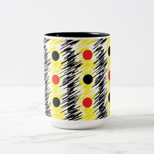 Abstract slibble poka Dot Pattern Tweekleurige Koffiemok (Center)