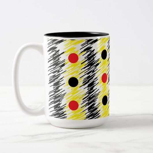 Abstract slibble poka Dot Pattern Tweekleurige Koffiemok (Links)