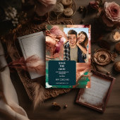 Abstract smaragdgroen roos gouden bruiloft save the date