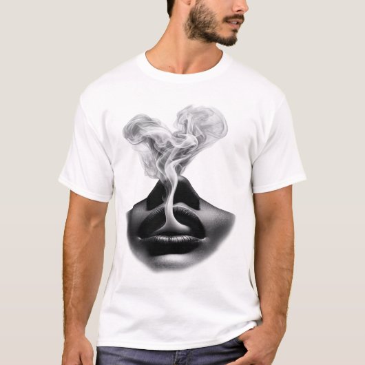 Abstract Smoke Face Graphic Men's T-Shirt (Devant)