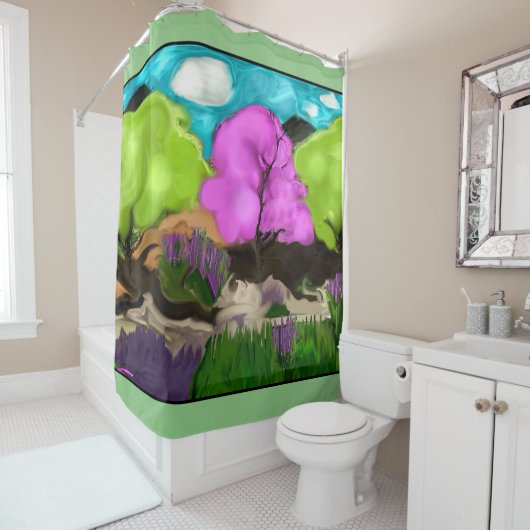 Abstract Snoep katoen Douchegordijn (In situ)