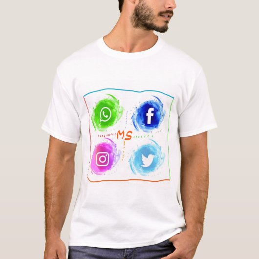 abstract-sociaal-media-waterverf-pictogrammen-set_ t-shirt (Voorkant)