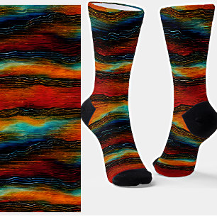 Abstract Southwest Hombre Stripe Sokken