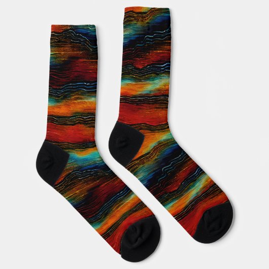 Abstract Southwest Hombre Stripe Sokken (Rechts)