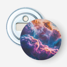 Abstract Space Nebula Art - Colorful Cosmic Button Flesopener