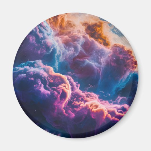 Abstract Space Nebula Art - Colorful Cosmic Magneet (Voorkant)
