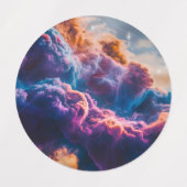 Abstract Space Nebula Art - Colorful Labels (Design 2)