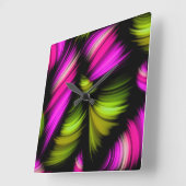 Abstract Spectrum Ribbons Roze Groen Vierkante Klok (Hoek)