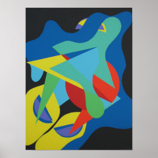 Abstract Speelveld van Gekleurde Vormen Print