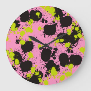 Abstract spetterpatroon grote klok