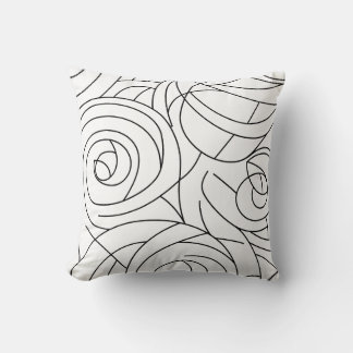Abstract spiraal - Zwart en Modern wit Kussen