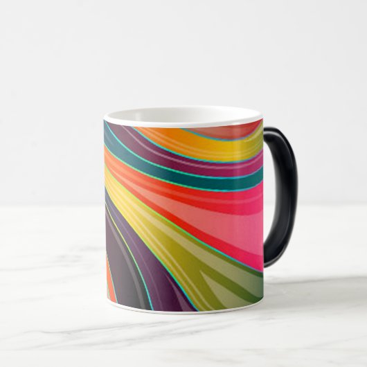 Abstract spiraalvormig regenboogkleurig ontwerp magische mok (Voorkant rechts)