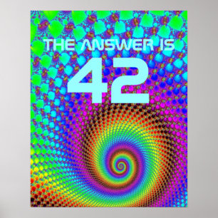 Abstract Spiral Fractal + gezegde Poster