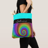 Abstract Spiral Fractal - neonkleurig Tote Bag (Dichtbij)