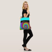 Abstract Spiral Fractal - neonkleurig Tote Bag (Op model)