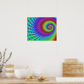 Abstract Spiral Fractal Poster (Keuken)
