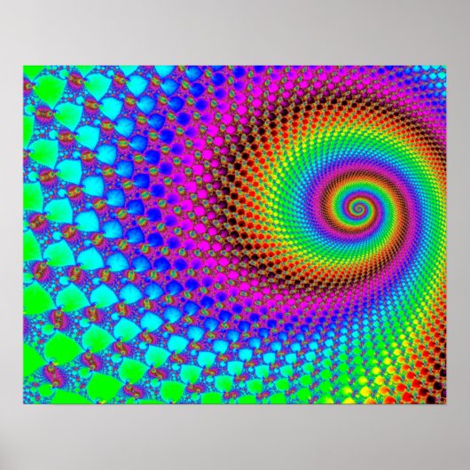 Abstract Spiral Fractal Poster (Voorkant)