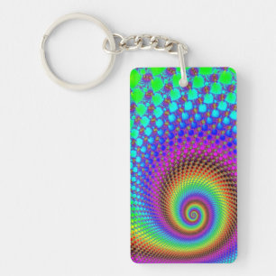 Abstract Spiral Fractal Sleutelhanger