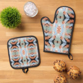 Abstract Split Ends Pattern And Soft Pastels Ovenwant & Pannenlap Set (Top down)