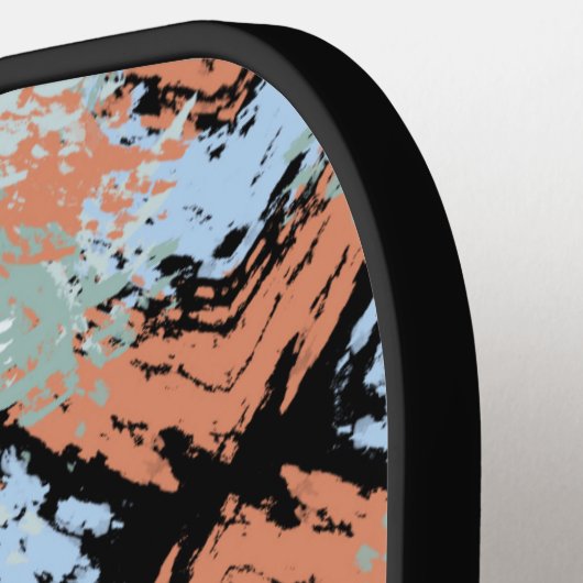 Abstract Split Ends Pattern And Soft Pastels Pickleball Paddle (Links Detail)