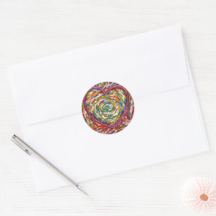 Abstract Sprinkles Hart Mozaïek Ronde Sticker