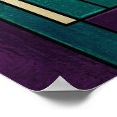 Abstract Stained Glass Harp Poster Teal and Purple (Coin)