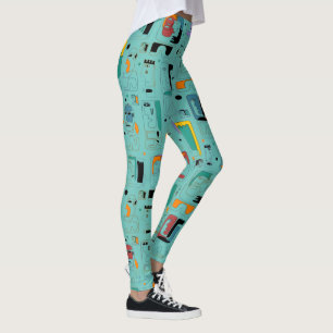 Abstract stam maya oude gezichten patroon 1 leggings