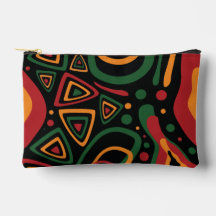 Abstract Stam Motief in Rood, Goud, Groen