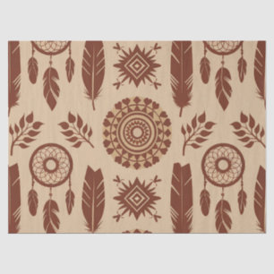 Abstract stampatroon van Boho   aardgeometrisch Tissuepapier