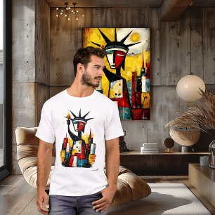 Abstract Standbeeld van de Vrijheid Modern Expre T-shirt