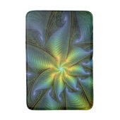 Abstract Star, Shiny Blue Green Golden Fractal Art Badmat (Voorkant Verticaal)