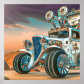 Abstract Steampunk Hot Rod Poster (Voorkant)