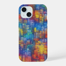 Abstract stedenbouwkundig ontwerp iPhone 15 hoesje