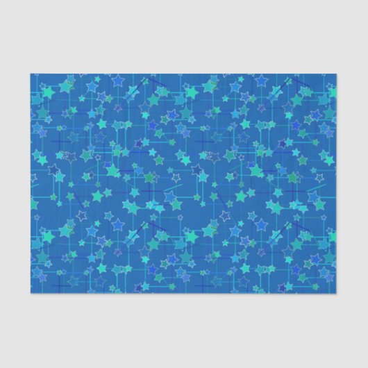 Abstract sterrenbeeld, kobaltblauw tissuepapier (Voorkant)