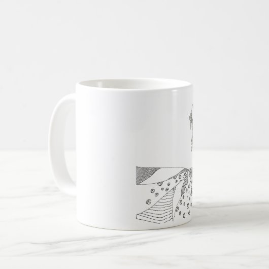 Abstract stick figure custom mug giraffe (Devant gauche)