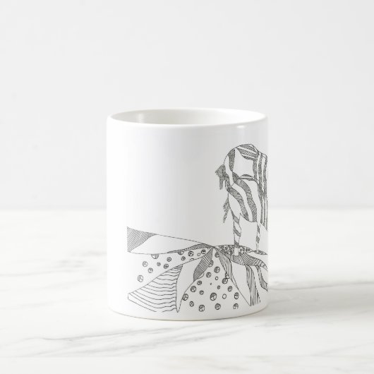 Abstract stick figure custom mug giraffe (Centre)