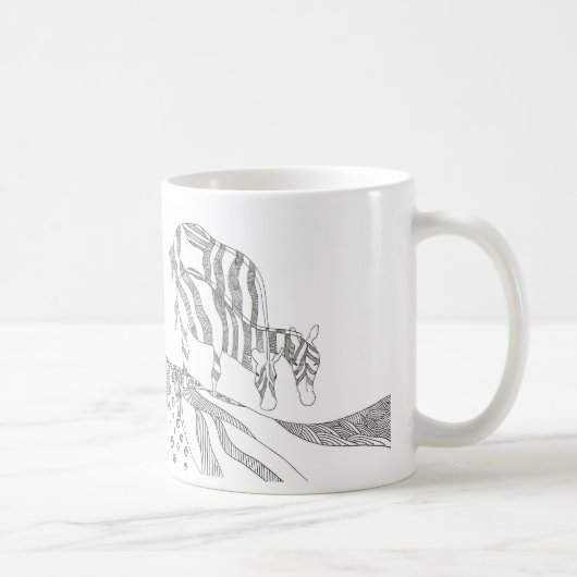 Abstract stick figure custom mug giraffe (Droite)