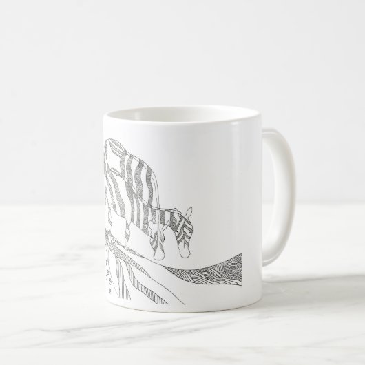 Abstract stick figure custom mug giraffe (Devant droit)