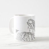 Abstract stick figure custom mug giraffe (Devant gauche)