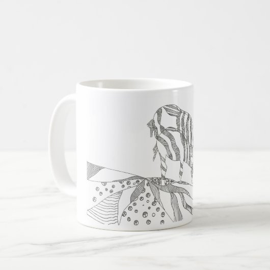 Abstract stick figure custom mug giraffe (Devant gauche)