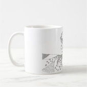 Abstract stick figure custom mug giraffe (Gauche)