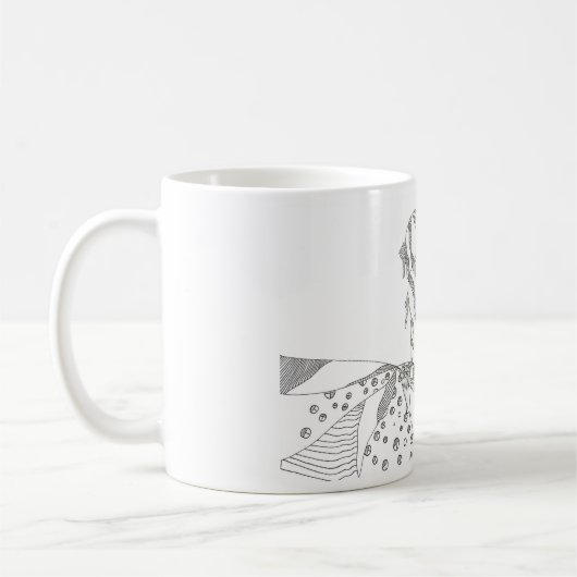 Abstract stick figure custom mug giraffe (Gauche)
