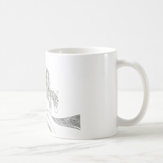 Abstract stick figure custom mug giraffe (Droite)