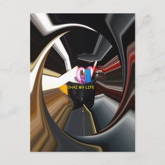 Abstract Stilleven Thee Mok Kantoor Briefpapier Ku Briefkaart (Voorkant)