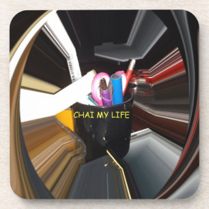 Abstract Stilleven Thee Mok Kantoor Briefpapier Ku Drankjes Onderzetter