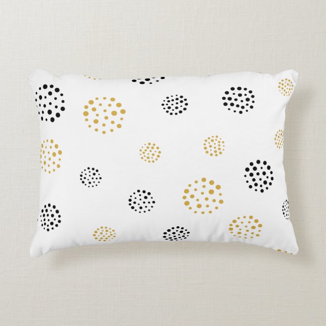 Abstract stip goud en grijs patroon accent kussen (Voorkant)