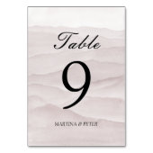 Abstract stoffig roos trouwtafel nummer teken kaart (Achterkant)