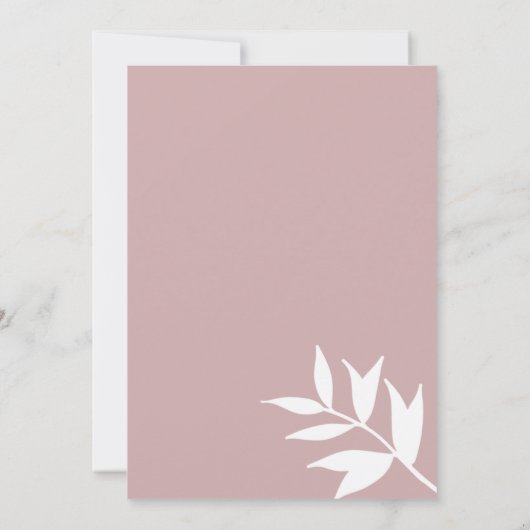 Abstract stoffig roos wit schets bloemenbruiloft kaart (Achterkant)