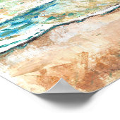 Abstract strand Kustkunst en Zee Poster (Hoek)